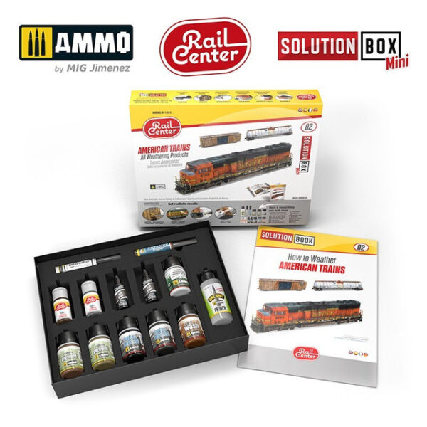 Product Showcase: The AMMO by Mig R-1201 – American Trains All Weathering Products Solution Box